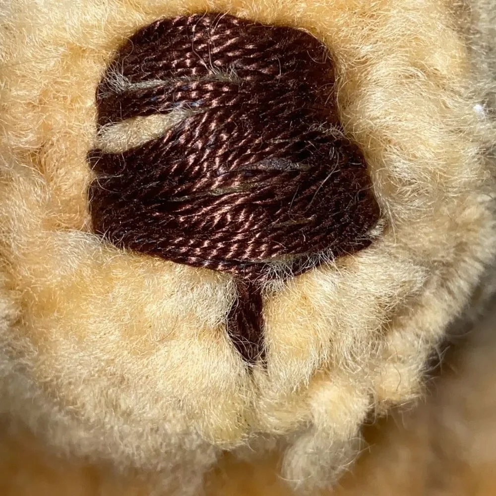 VTG Large 19in Teddy Bear 5 Jointed Humped Back Swivel Soft Real Sheepskin Fur